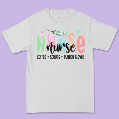 Coffee Scrubs Rubber Gloves Nurse Premium Tee Designed By Maliassmallbusiness