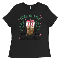 Black iced coffee social club Ladies Tee - MaliasSmallBusiness