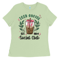 Matcha iced coffee social club Ladies Tee - MaliasSmallBusiness