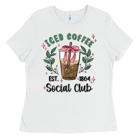 White iced coffee social club Ladies Tee - MaliasSmallBusiness