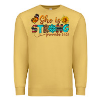 Antique Gold she is strong Premium Sweatshirt - BundleAndBundleShop