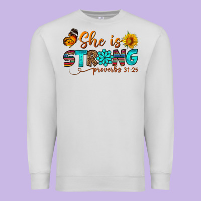 She Is Strong Premium Sweatshirt Designed By Bundleandbundleshop