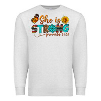 Oatmeal Heather she is strong Premium Sweatshirt - BundleAndBundleShop