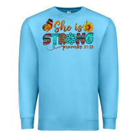 Ocean Blue she is strong Premium Sweatshirt - BundleAndBundleShop