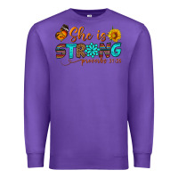 Purple she is strong Premium Sweatshirt - BundleAndBundleShop
