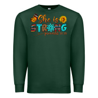 Sports Green she is strong Premium Sweatshirt - BundleAndBundleShop