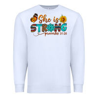 White she is strong Premium Sweatshirt - BundleAndBundleShop