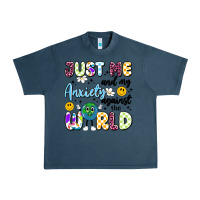 Midnight Navy just me and my anxiety against the world Urban Heavy Tee - Artiststas