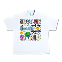 White just me and my anxiety against the world Urban Heavy Tee - Artiststas