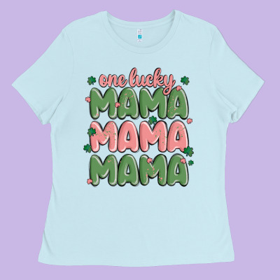 One Lucky Mama Ladies Tee Designed By Maliassmallbusiness