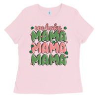 Bubblegum Pink one lucky mama Ladies Tee - MaliasSmallBusiness