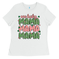 White one lucky mama Ladies Tee - MaliasSmallBusiness
