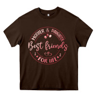 Chocolate Brown mother and daughter best friends for life Heavy Core Tee - MaliasSmallBusiness