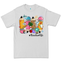 Dove Grey teacher life pencils Premium Tee - MaliasSmallBusiness