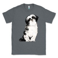Charcoal Heather shih tzu dog Classic Tee - LillyAllenDesigns