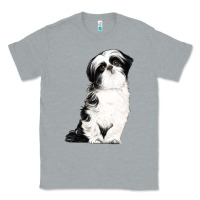Heather Grey shih tzu dog Classic Tee - LillyAllenDesigns