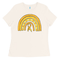 Bone childhood cancer awareness rainbow Ladies Tee - MaliasSmallBusiness