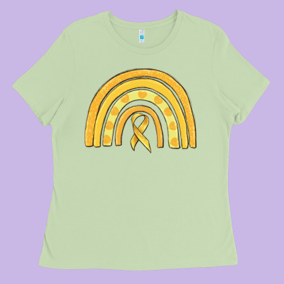 Childhood Cancer Awareness Rainbow Ladies Tee Designed By Maliassmallbusiness