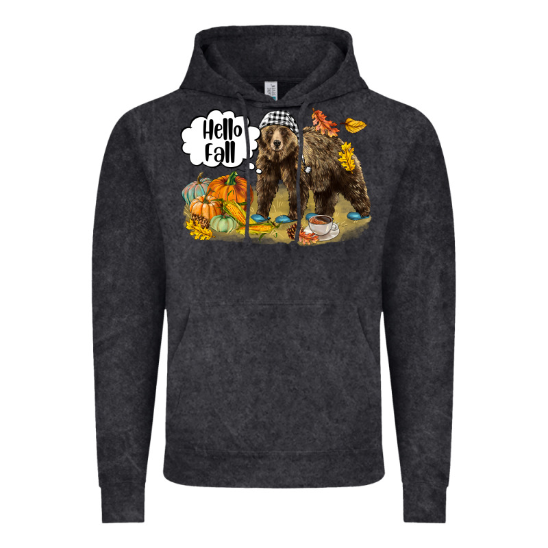 Hello Fall Brown Bear Vintage Hoodie by LillyAllenDesigns | Teevron