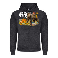 Vintage Black Hello Fall Brown Bear Vintage Hoodie - LillyAllenDesigns