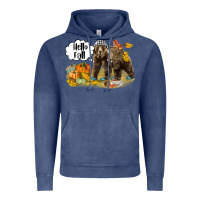 Vintage Denim Hello Fall Brown Bear Vintage Hoodie - LillyAllenDesigns