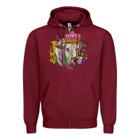 Burgundy charolais mardi gras Zipper Hoodie - OliviaCreatesArt