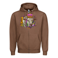 Chestnut charolais mardi gras Zipper Hoodie - OliviaCreatesArt