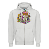 Dove Grey charolais mardi gras Zipper Hoodie - OliviaCreatesArt