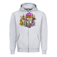 Heather Grey charolais mardi gras Zipper Hoodie - OliviaCreatesArt