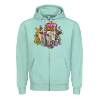 Seafoam charolais mardi gras Zipper Hoodie - OliviaCreatesArt