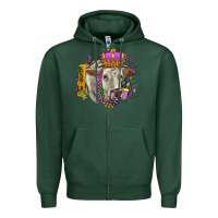 Sports Green charolais mardi gras Zipper Hoodie - OliviaCreatesArt