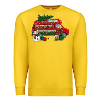 Lemon christmas santa claus with retro van Premium Sweatshirt - BundleAndBundleShop