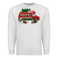 Oatmeal Heather christmas santa claus with retro van Premium Sweatshirt - BundleAndBundleShop