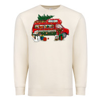 Sandshell christmas santa claus with retro van Premium Sweatshirt - BundleAndBundleShop
