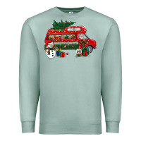 Seafoam christmas santa claus with retro van Premium Sweatshirt - BundleAndBundleShop
