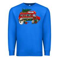 True Royal christmas santa claus with retro van Premium Sweatshirt - BundleAndBundleShop