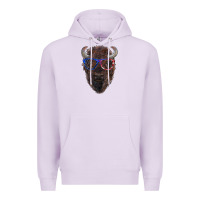 Lilac bison with american flag glasses Premium Hoodie - RanaPortraitStore