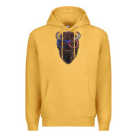 Mustard bison with american flag glasses Premium Hoodie - RanaPortraitStore