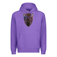 Purple bison with american flag glasses Premium Hoodie - RanaPortraitStore