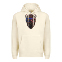 Sandshell bison with american flag glasses Premium Hoodie - RanaPortraitStore