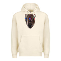 Tofu bison with american flag glasses Premium Hoodie - RanaPortraitStore
