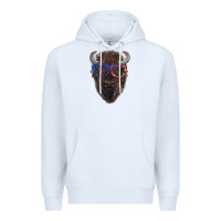 White bison with american flag glasses Premium Hoodie - RanaPortraitStore