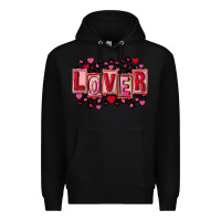Black Valentine's Day lover Premium Hoodie - FaDigitalArtStudio