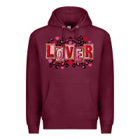 Burgundy Valentine's Day lover Premium Hoodie - FaDigitalArtStudio