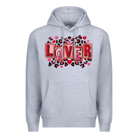 Heather Grey Valentine's Day lover Premium Hoodie - FaDigitalArtStudio