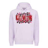 Lilac Valentine's Day lover Premium Hoodie - FaDigitalArtStudio