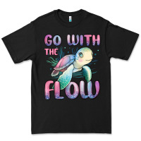 Black go with flow turtle Premium Tee - MaliasSmallBusiness
