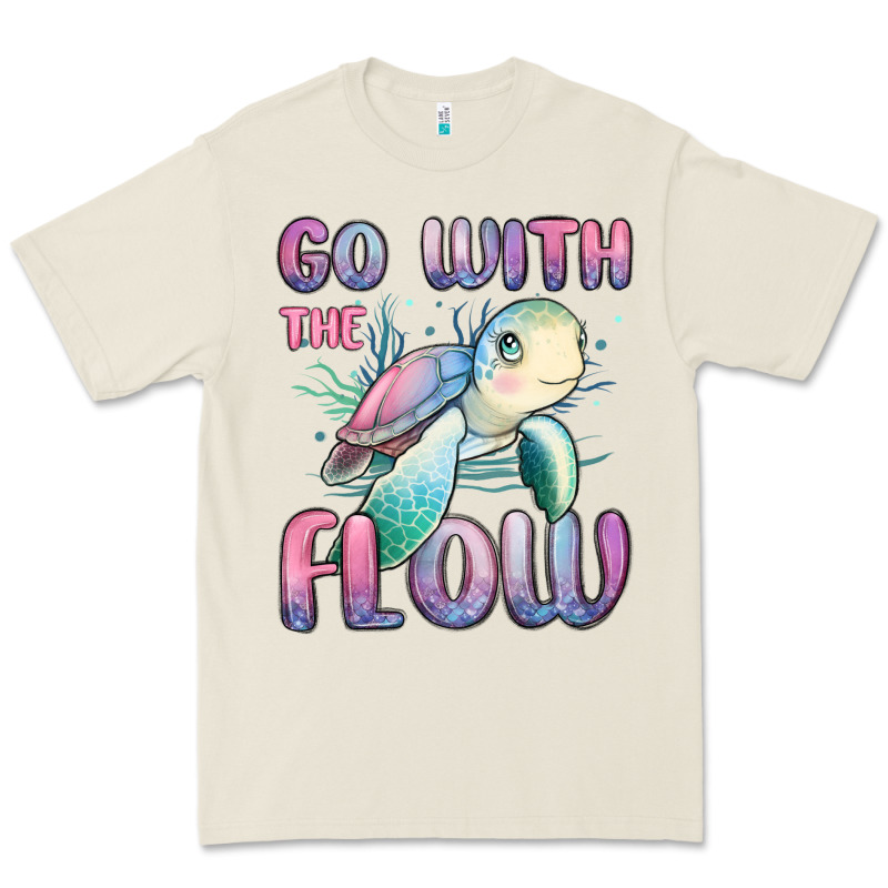Go With Flow Turtle Premium Tee by MaliasSmallBusiness | Teevron
