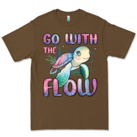 Cacao go with flow turtle Premium Tee - MaliasSmallBusiness