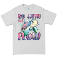 Dove Grey go with flow turtle Premium Tee - MaliasSmallBusiness